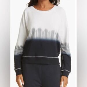 Rails Sweatshirt Womens L Theo Charcoal Dip Dye Tie Dye Boho Long Sleeve Crew